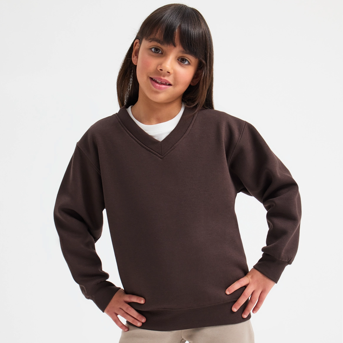 Sweat-shirt enfant à col en V UC206